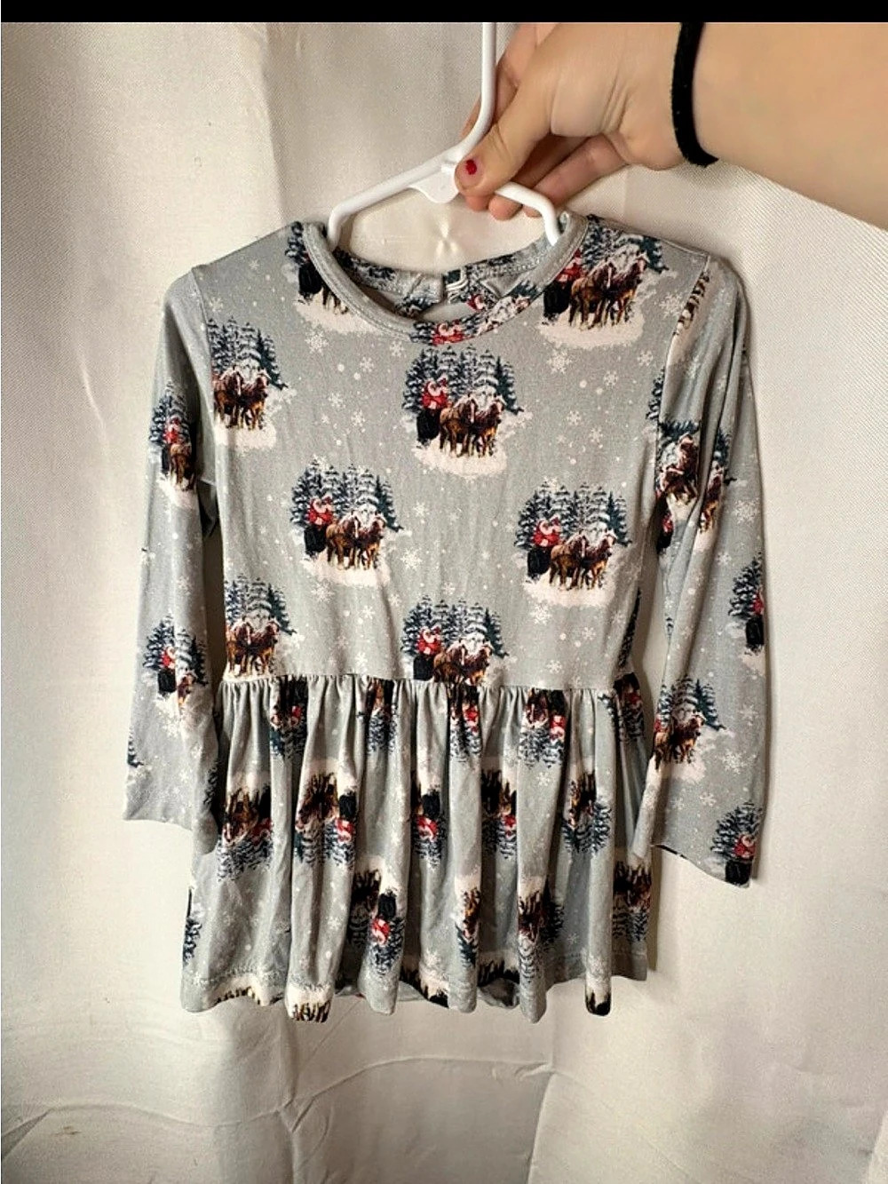 Toddler Girls 2T Gray Printed bamboo Dress Like New